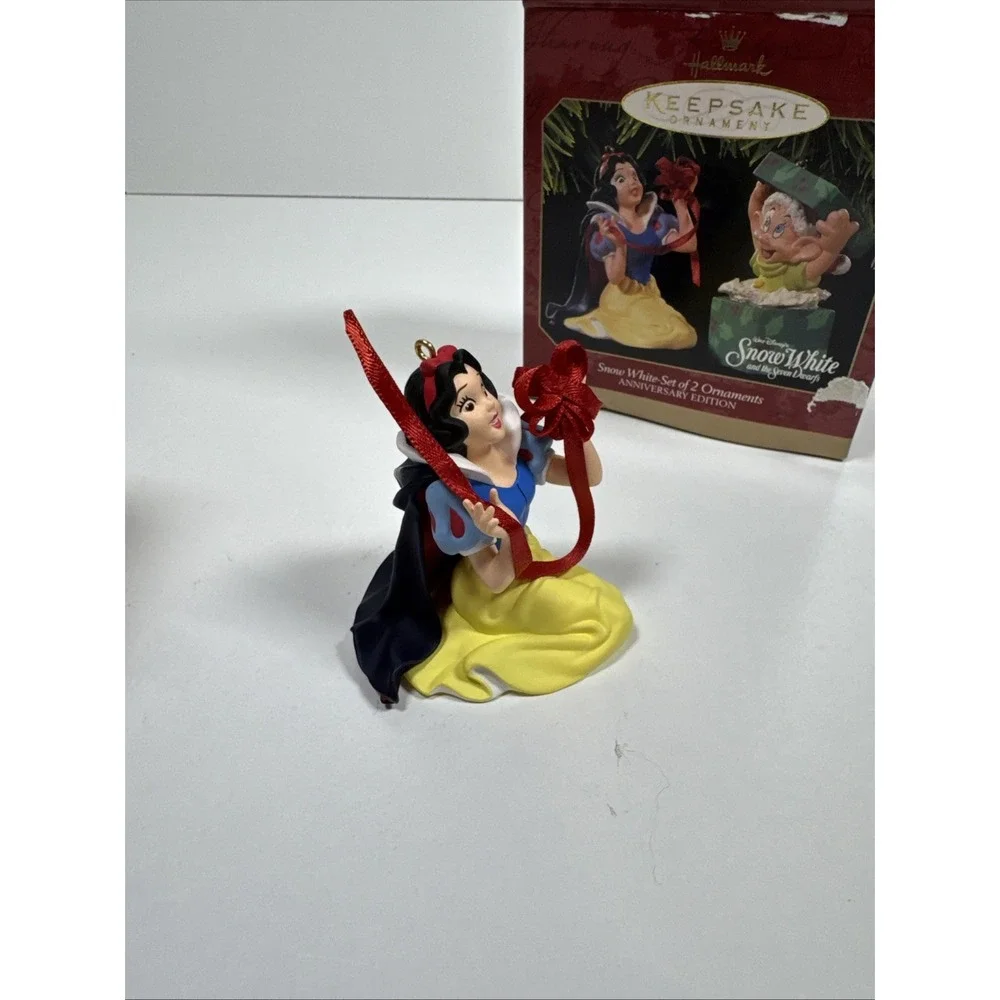 Hallmark Keepsake Disney Snow White Set of 2 Ornaments Anniversary Edition 1997